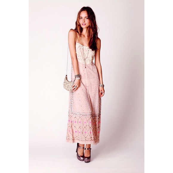 Free People Pants - Boho Pink Lace Jumpsuit